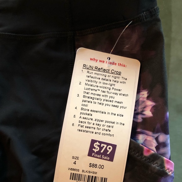 NWT Hydrangea Print Lululemon Capri Leggings & Bra - Picture 3 of 3